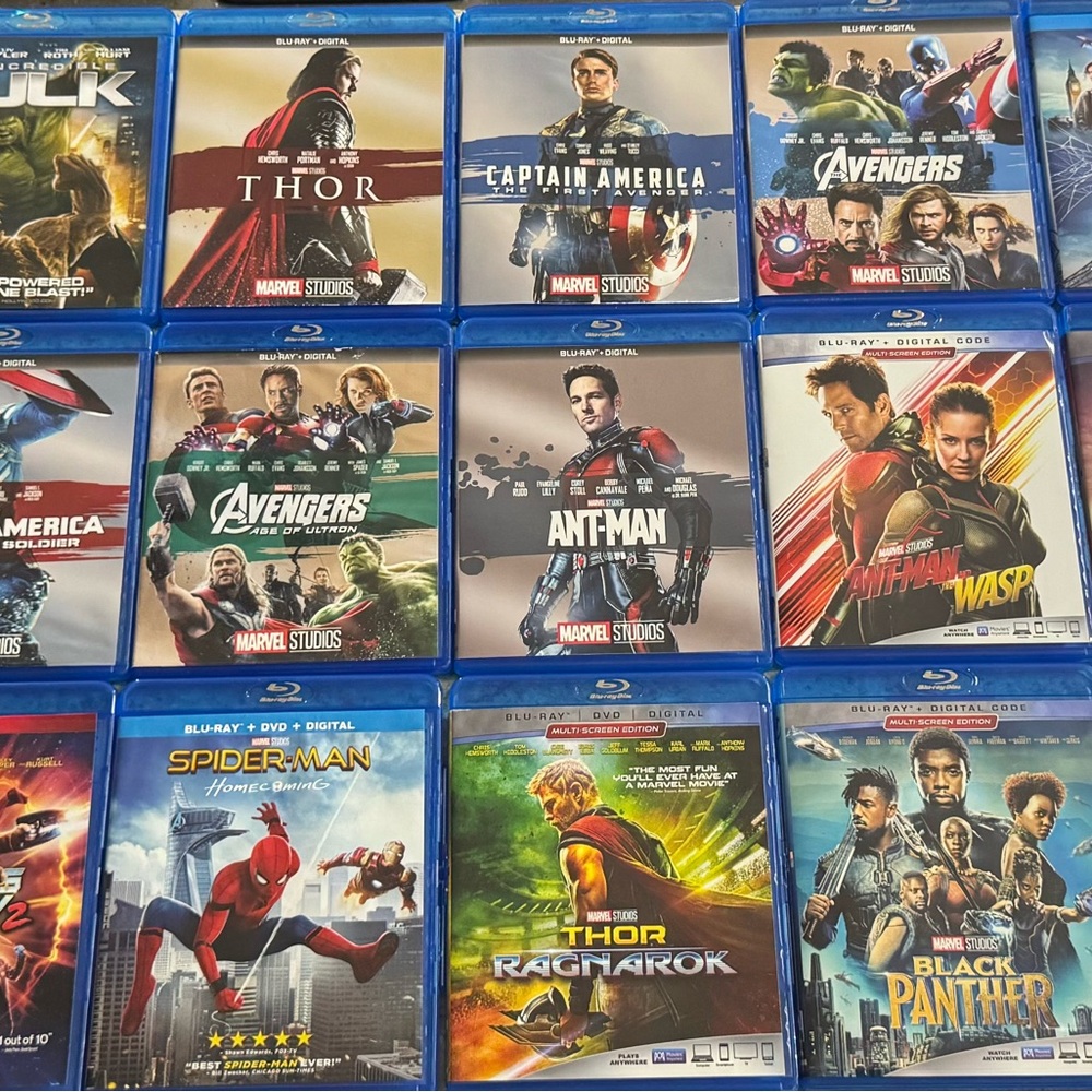 Marvel Blu-ray Collection Lot - 26 total MCU/Fox movies with 3 steelbooks